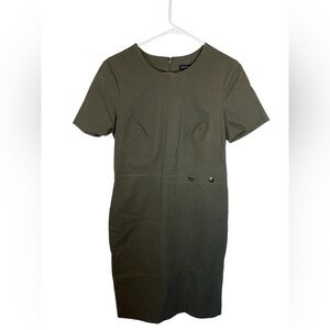 Banana Republic Green Sheath Dress Crew Neck Short Sleeve